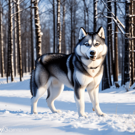 хаски зимой
